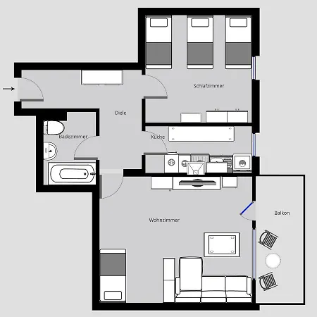 Work & Mit Balkon Apartment *